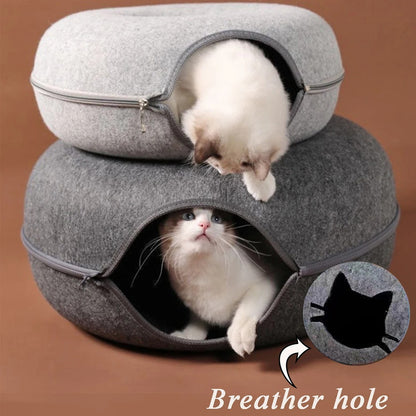 Kitty Ring™ – Cozy Cat Bed & Play Den in One