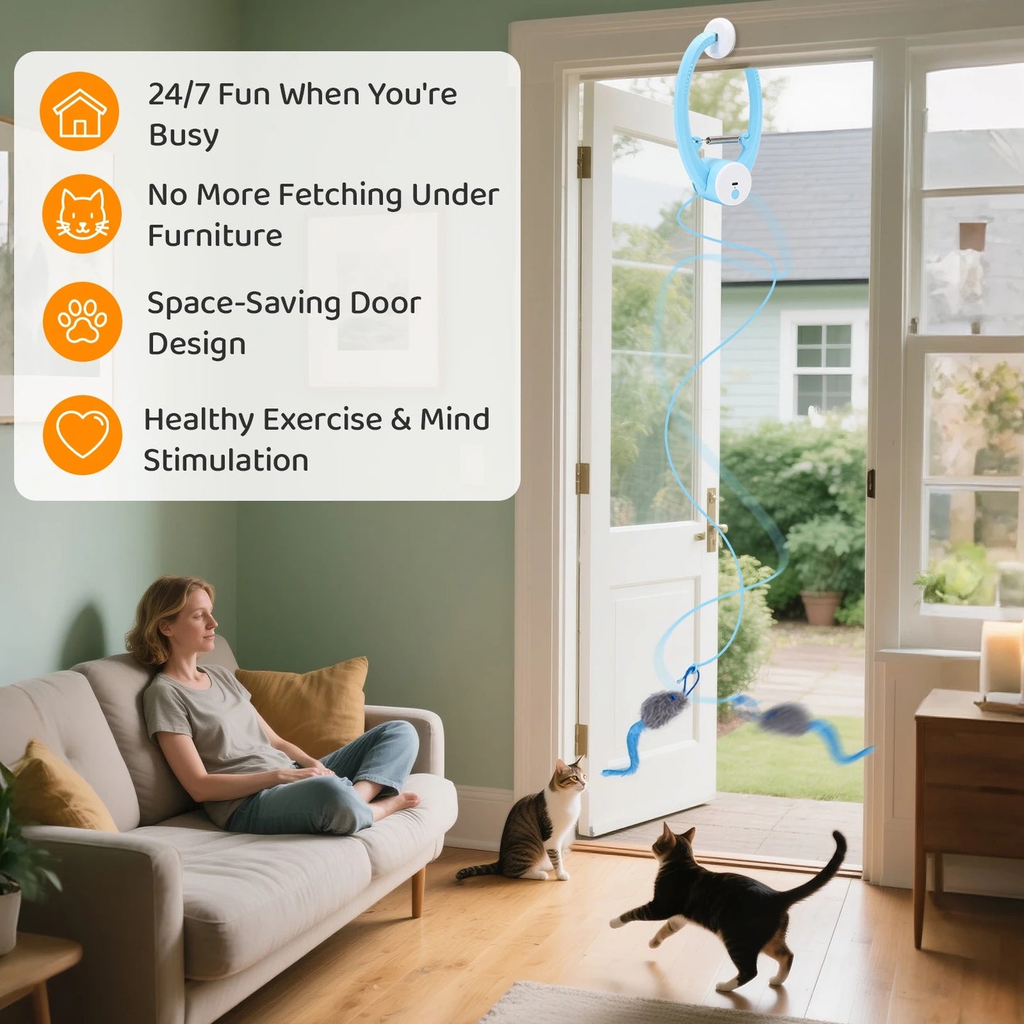 SmartFlap™ Automatic Cat Toy – Keeps Indoor Cats Active & Entertained for Hours