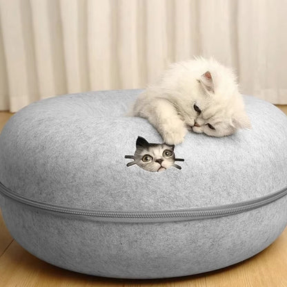 Kitty Ring™ – Cozy Cat Bed & Play Den in One