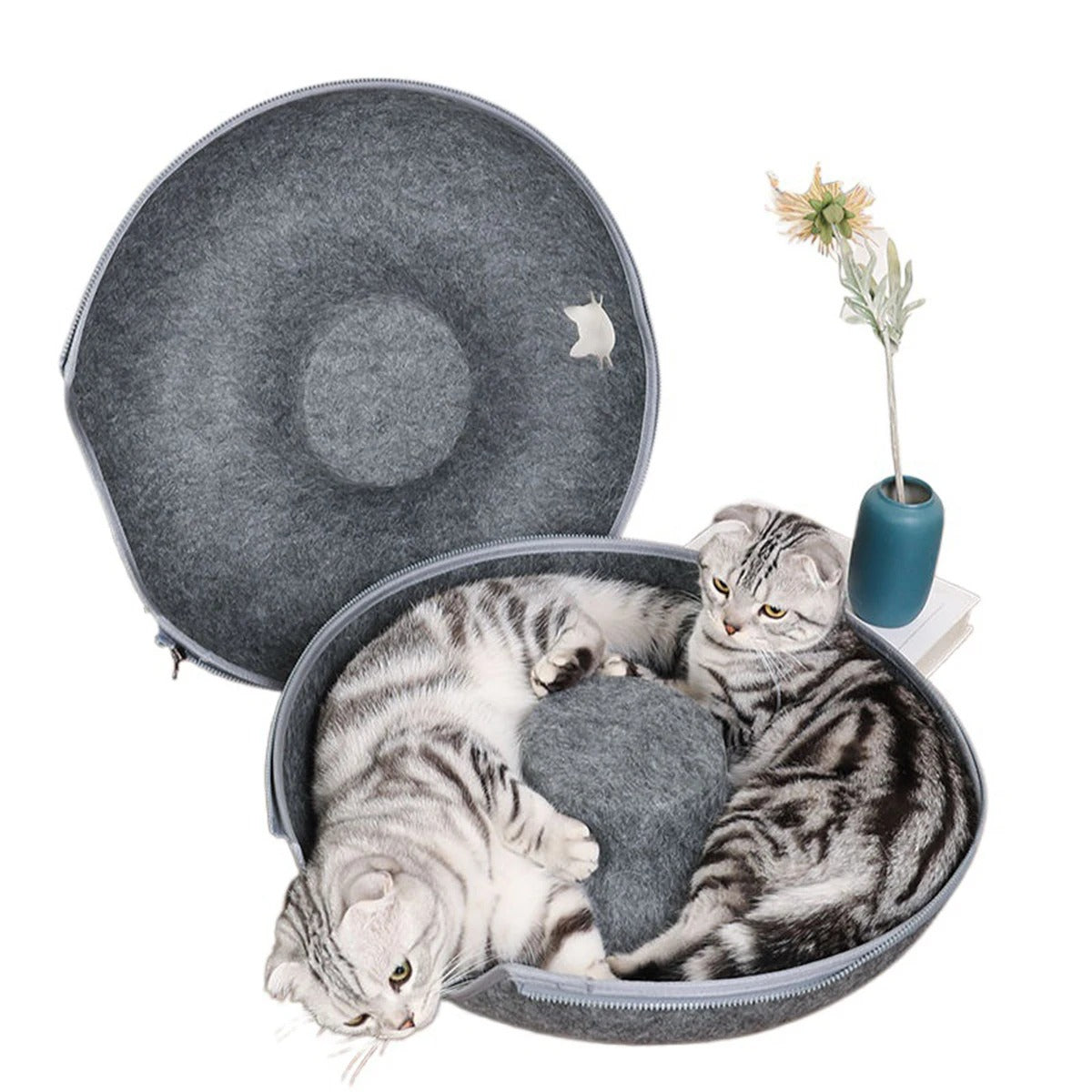 Kitty Ring™ – Cozy Cat Bed & Play Den in One