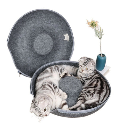 Kitty Ring™ – Cozy Cat Bed & Play Den in One