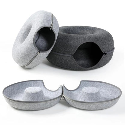 Kitty Ring™ – Cozy Cat Bed & Play Den in One